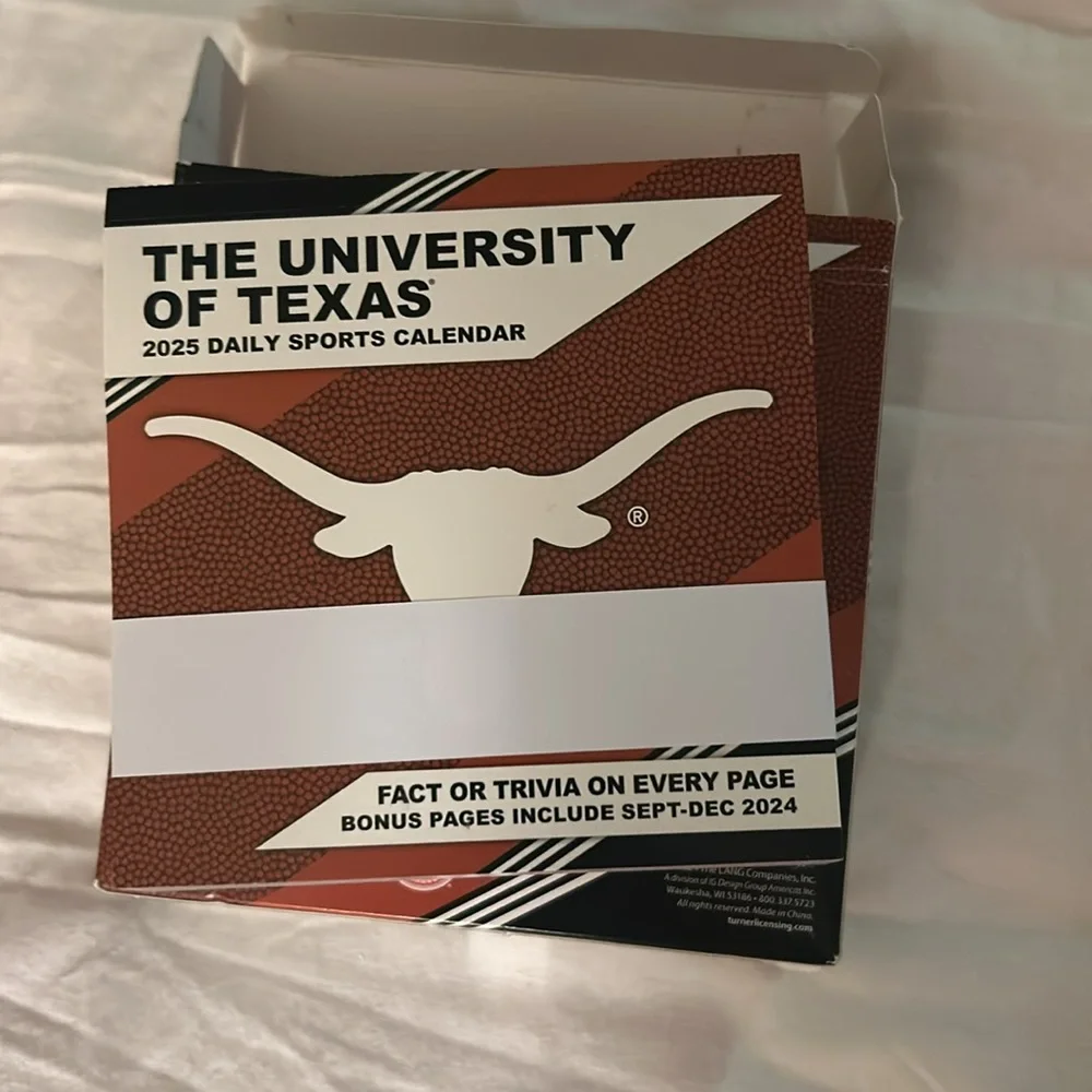 The University of Texas 2025 Daily Sports desk calendar